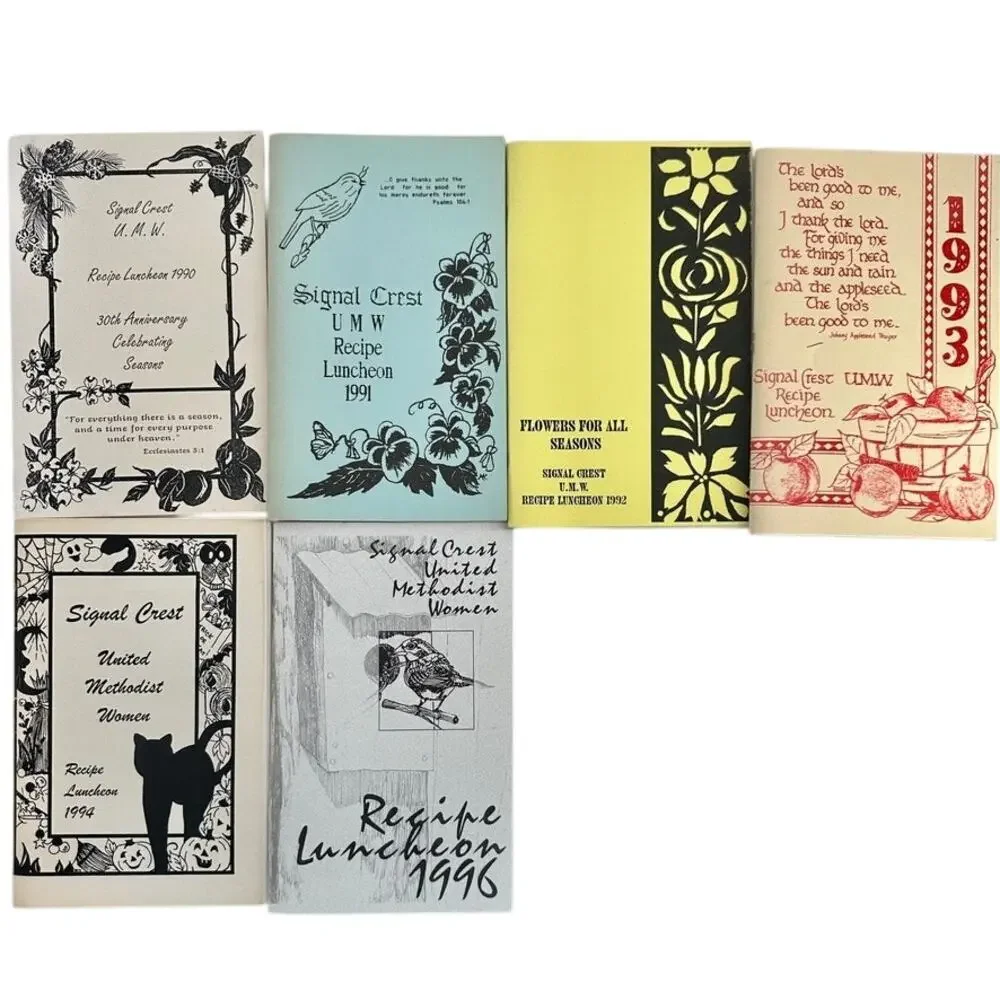 14 Vintage Signal Crest Church Cookbooks 1979-1996 Member Recipes Tennessee Lot